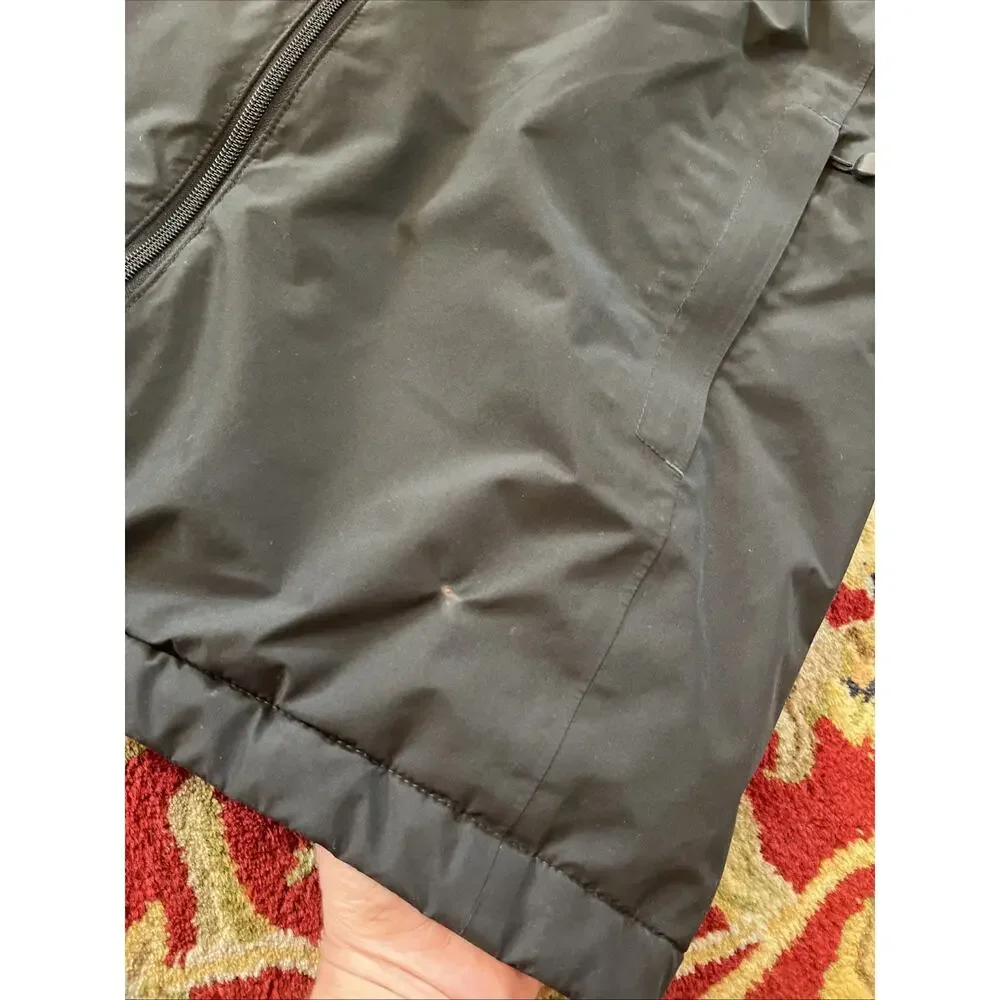 LL Bean Mens L Reg Storable Hood Parka Primaloft Full Zip Jacket Black